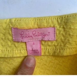 Lilly Pulitzer | Liza Yellow Short Shorts Size 4